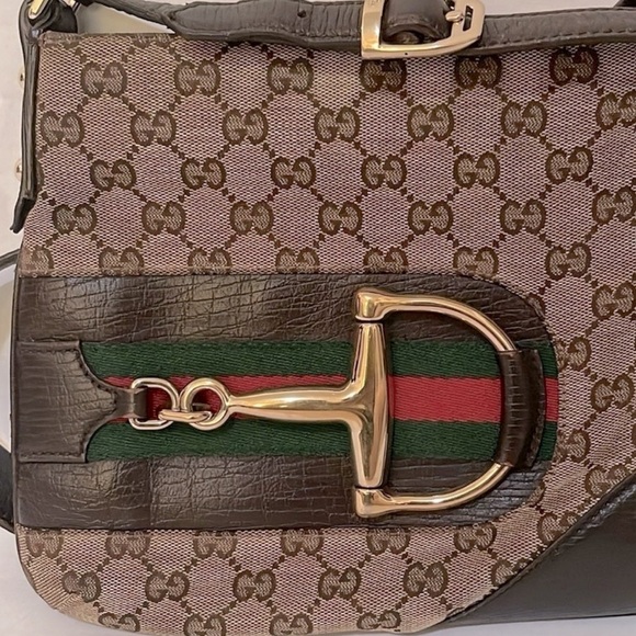 GG Canvas Horse Bit Vintage Authentic Crossbody Bag - Picture 4 of 8